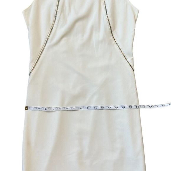 Calvin Klein Cream Zipper Detail Sleeveless Sheath Dress Size 6 - Picture 13 of 16